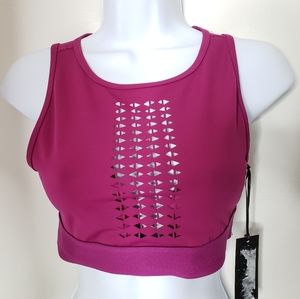 Vina Sports Bra Laser Cut Magenta Pink Women's Size Small Activewear NWT